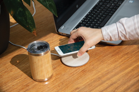 Incarcator wireless 5W fibra de grau naturala, ultra-plat [6]