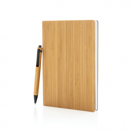 Set carnet A5 cu pix din bambus – 180 pagini, coperta tare, eco-friendly [1]