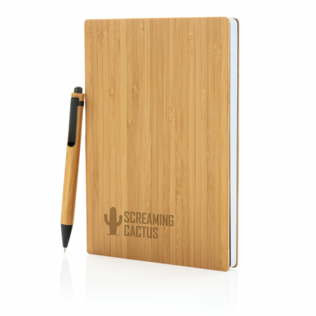 Set carnet A5 cu pix din bambus – 180 pagini, coperta tare, eco-friendly [5]