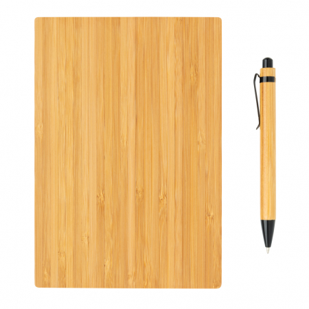 Set carnet A5 cu pix din bambus – 180 pagini, coperta tare, eco-friendly [4]
