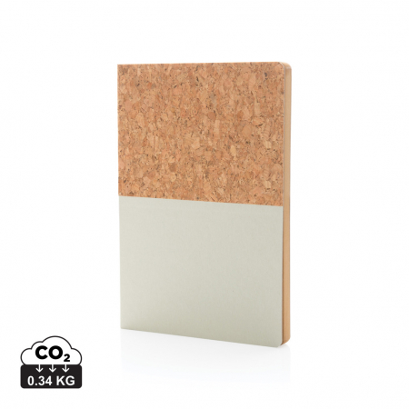 Agende, calendare si organizatoare - Agenda A5 eco cu coperta din pluta si kraft – hartie reciclata, sustenabila