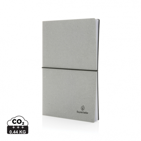 Agende, calendare si organizatoare - Carnet A5 piele reciclata GRS – coperta flexibila, 160 pagini eco