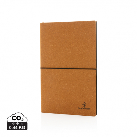 Agende, calendare si organizatoare - Carnet A5 piele reciclata GRS – coperta flexibila, 160 pagini eco