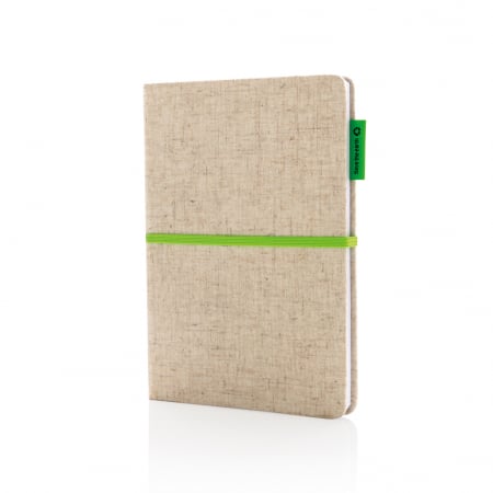 Agenda eco A5 din iuta si hartie de bambus dictando – personalizabila [1]
