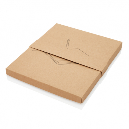 Agenda A5 ECO coperta pluta cu dictando crem si pix din bambus cu stylus, personalizabila. [14]