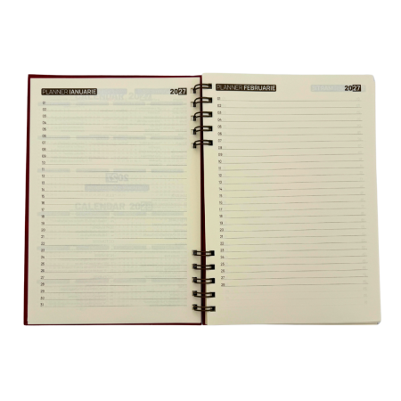 Agenda spira + Pix hartie ivory – coperta caserata, personalizare [1]