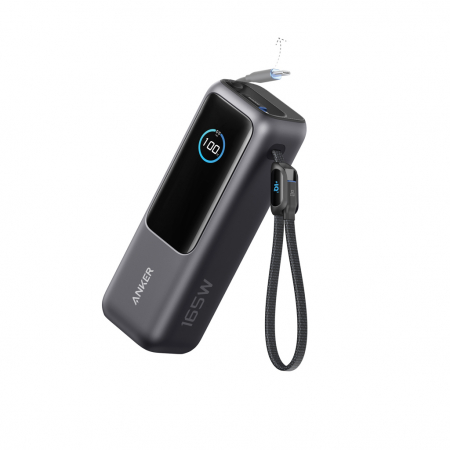 Baterie externa Anker 25.000 mAh, 165W, cabluri USB-C integrate si retractabile [1]