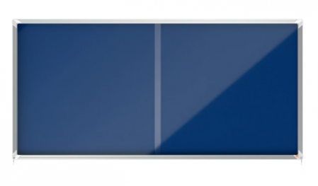 Avizier NOBO Premium Plus, interior, textil, 27x A4, geam glisant, albastru [3]