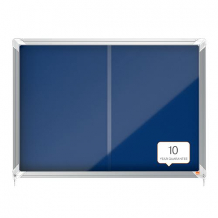 Avizier NOBO Premium Plus, interior, textil, 8x A4, geam glisant, albastru [1]