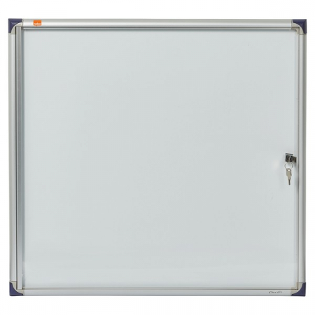 Avizier NOBO Premium Plus, interior, otel emailat, 6x A4, extra plat, cu usa si cheie, magnetic [2]