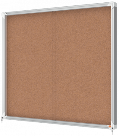 Avizier NOBO Premium Plus, interior, pluta, 15X A4, geam glisant si cheie, natur [10]