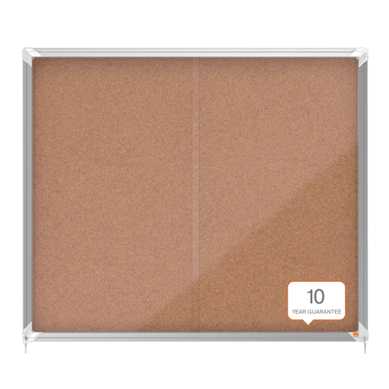 Avizier NOBO Premium Plus, interior, pluta, 15X A4, geam glisant si cheie, natur [4]