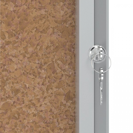 Avizier NOBO Premium Plus, interior, pluta, 6x A4, cu usa si cheie [1]