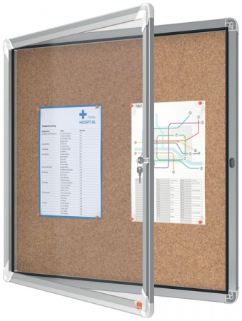 Comunicare si prezentare - Avizier NOBO Premium Plus, interior, pluta, 6x A4, cu usa si cheie
