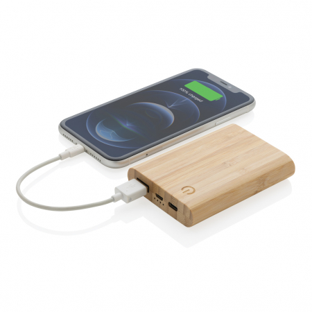 Powerbank 5.000 mAh din bambus FSC®, incarcare 10W [2]