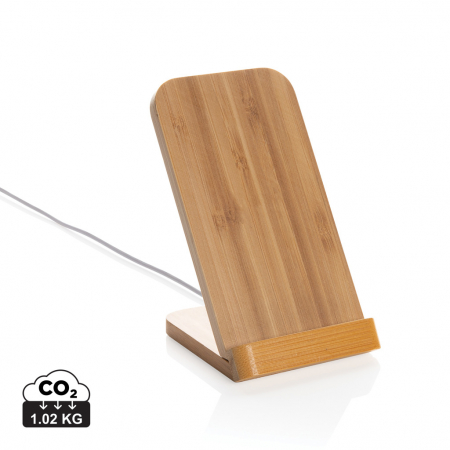 Noutati si inovatii - Stand de incarcare wireless Bamboo 5W – bambus natural FSC®