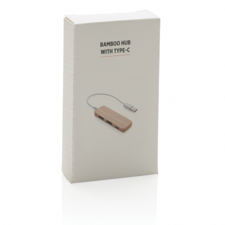 Hub USB 2.0 din bambus, 2xUSB-A + 1xUSB-C [6]