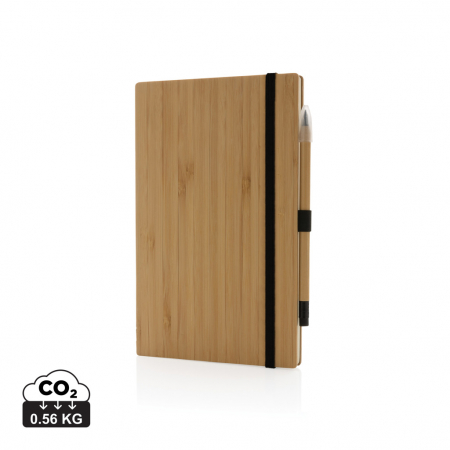 Agende, calendare si organizatoare - Set agenda A5 din bambus FSC® cu creion infinity – cadou eco si elegant