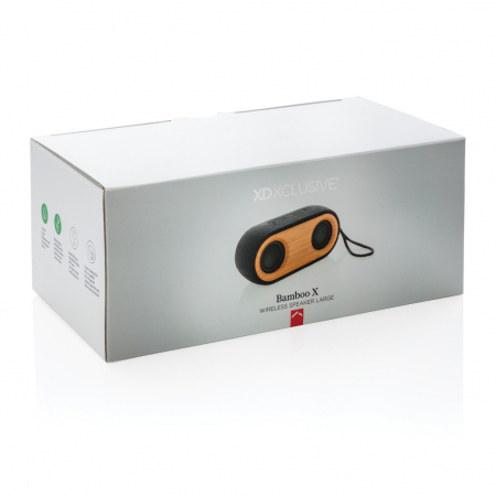 Boxa portabila dubla 10W Bamboo X, bambus natural si material textil eco [12]