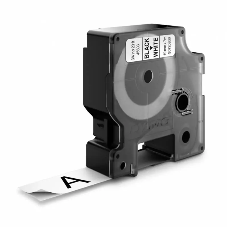 Banda etichete Dymo 19mm x 7m negru/alb [1]