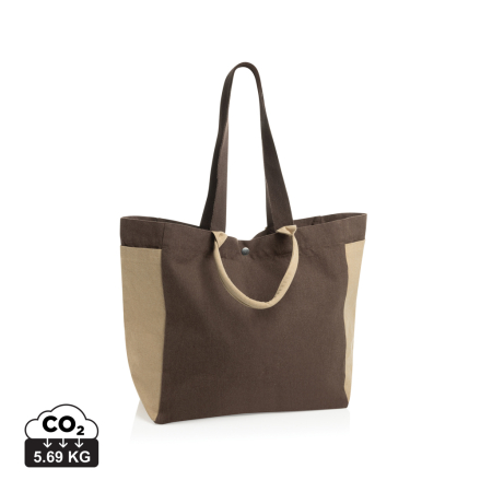 Geanta shopper BEAU AWARE™ din panza reciclata 400 g/m², manere multiple si buzunare laterale [0]