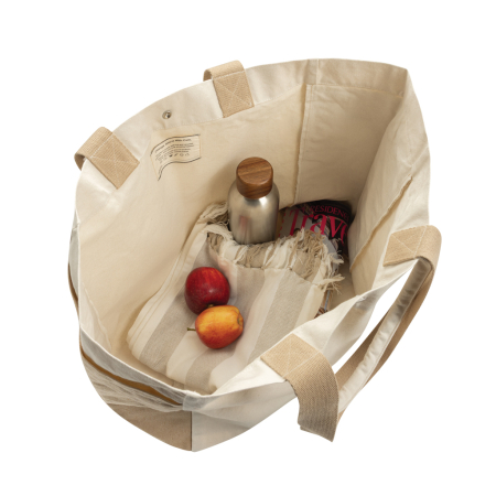 Geanta shopper BEAU AWARE™ din panza reciclata 400 g/m², manere multiple si buzunare laterale [3]