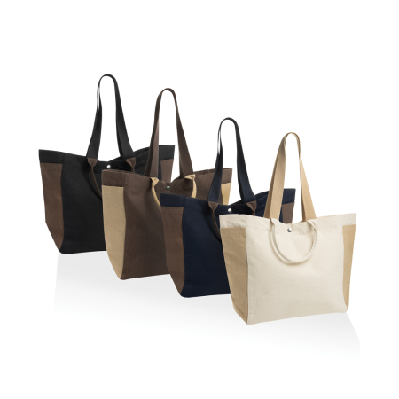 Geanta shopper BEAU AWARE™ din panza reciclata 400 g/m², manere multiple si buzunare laterale [4]
