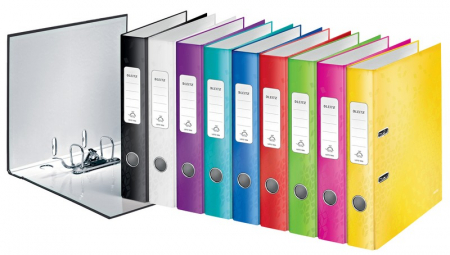 Biblioraft Leitz 180 WOW, A4, 50mm, carton laminat, alb metalizat [6]