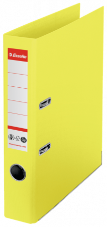 Bibliorafturi, caiete mecanice, separatoare - Biblioraft Esselte No.1 Power Recycled, carton, 100% reciclat, reciclabil, certificare FSC, A4, 50 mm, galben