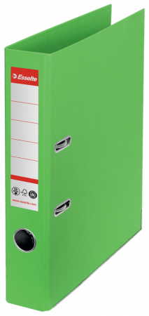 Bibliorafturi, caiete mecanice, separatoare - Biblioraft Esselte No.1 Power Recycled, carton, 100% reciclat, reciclabil, certificare FSC, A4, 50 mm, verde