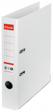 Bibliorafturi, caiete mecanice, separatoare - Biblioraft Esselte No.1 Power Recycled, carton, 100% reciclat, reciclabil, certificare FSC, A4, 50 mm, alb