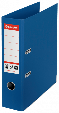 Bibliorafturi, caiete mecanice, separatoare - Biblioraft Esselte No.1 Power Recycled, carton, 100% reciclat, reciclabil, certificare FSC, A4, 75 mm, albastru