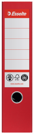 Biblioraft Esselte No.1 Power Recycled, carton, 100% reciclat, reciclabil, certificare FSC, A4, 75 mm, rosu [1]