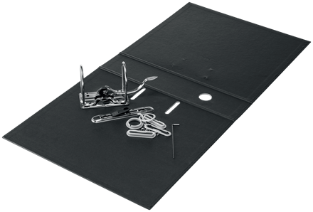 Biblioraft Leitz 180° Recycle, carton, partial reciclat, certificare FSC, reciclabil, A4, 50 mm, negru [2]