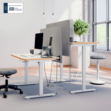 Birou ergonomic electric LEITZ Ergo 120x70 cm reglabil pe inaltime alb [4]