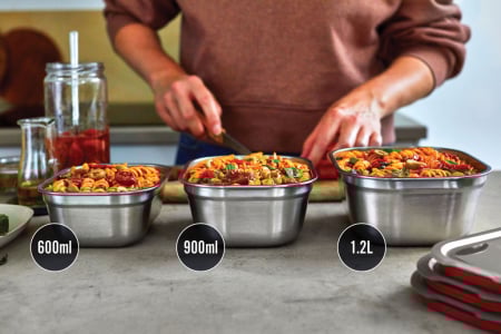 Set 3 caserole Black+Blum Mealprep din inox  [15]