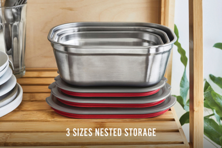 Set 3 caserole Black+Blum Mealprep din inox  [17]