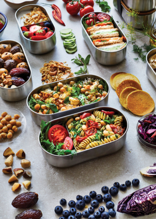 Set 2 recipiente inox cu capac bambus, Stainless Steel Double Bento Box 1L [12]