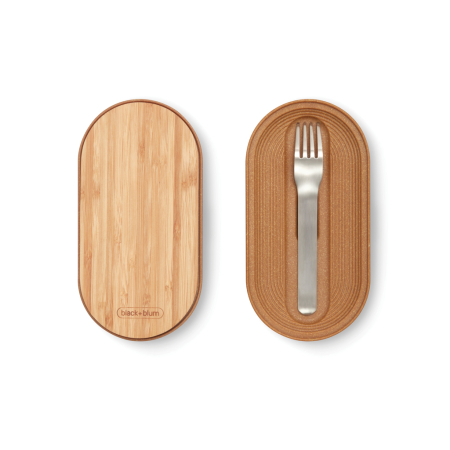 Set 2 recipiente inox cu capac bambus, Stainless Steel Double Bento Box 1L [10]