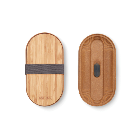 Set 2 recipiente inox cu capac bambus, Stainless Steel Double Bento Box 1L [9]