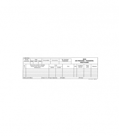 Tipografie si stampile - Bon predare restituire-transfer, 2/A, print f/v