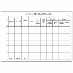 Borderou vanzare-incasare, A4, print fata, 100 file [1]