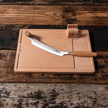 Platou servire branza cu cutit detasabil, BOSKA Cheese Cutter Lumberjack Amigo [10]