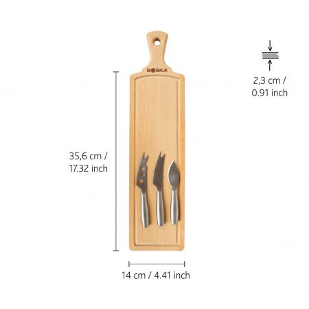 Set branzeturi BOSKA Amigo – tocator fag + 3 cutite inox, garantie 10 ani [4]