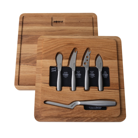 Noutati si inovatii - Set BOSKA Ultimate Cheese Set Small Copenhagen cu platou din stejar european, 5 cutite din otel inoxidabil