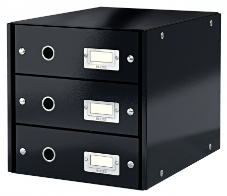 Cabinet cu 3 sertare Leitz WOW Click&Store, negru [0]