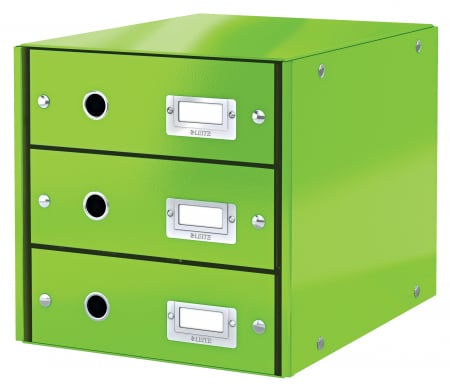 Arhivare si depozitare - Cabinet cu 3 sertare Leitz WOW Click&Store, verde