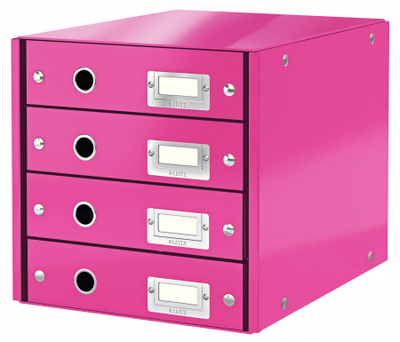 Cabinet cu 4 sertare Leitz WOW Click&Store, roz [0]