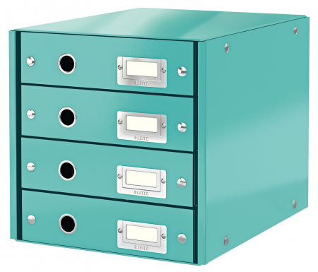 Arhivare si depozitare - Cabinet cu 4 sertare Leitz WOW Click&Store, turcoaz