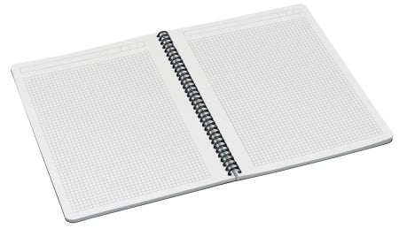 Caiet de birou Leitz Office, carton laminat, certificare FSC, reciclabil, A4, 90 coli, cu spira, matematica, rosu [4]
